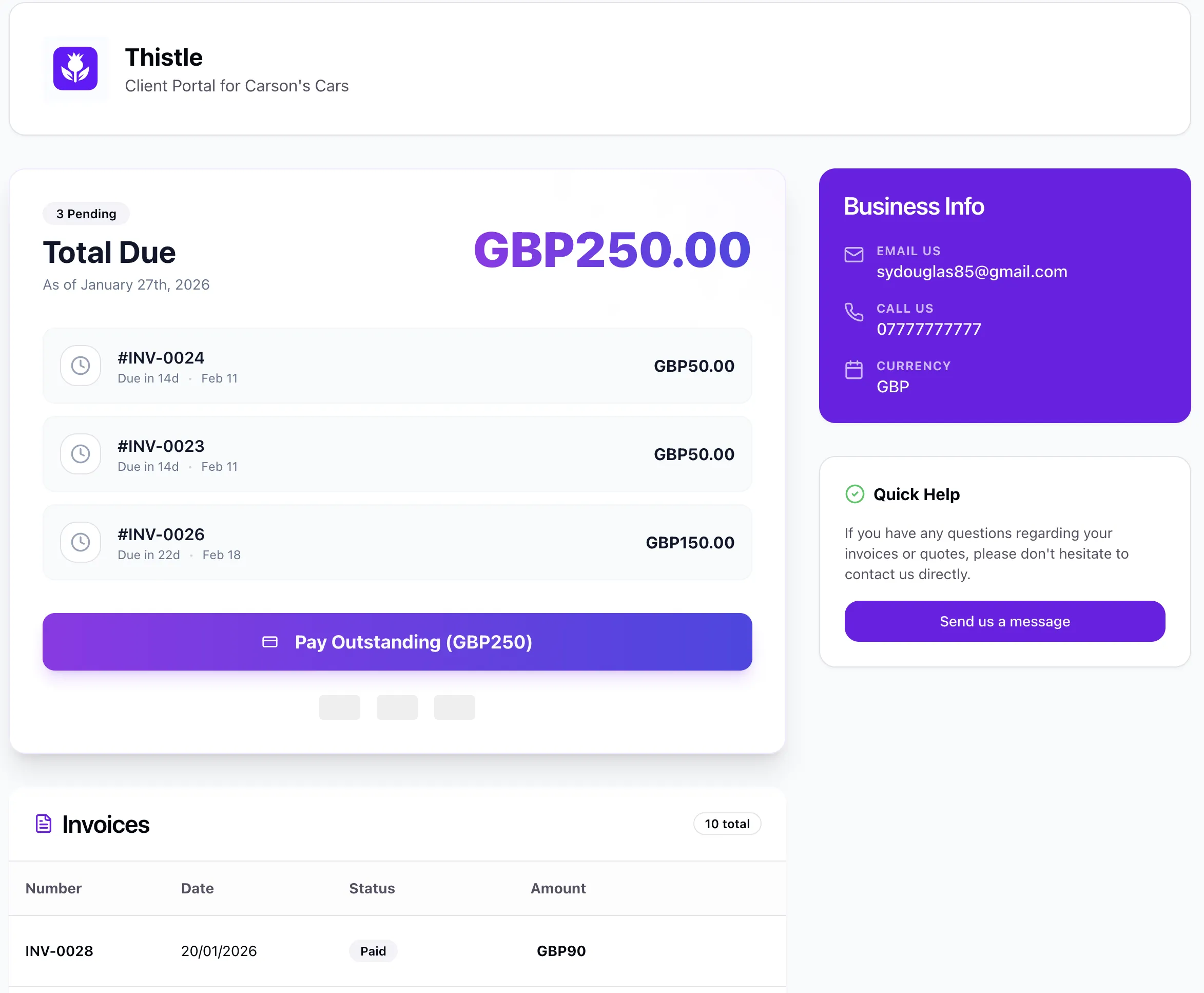 Thistle Client Portal